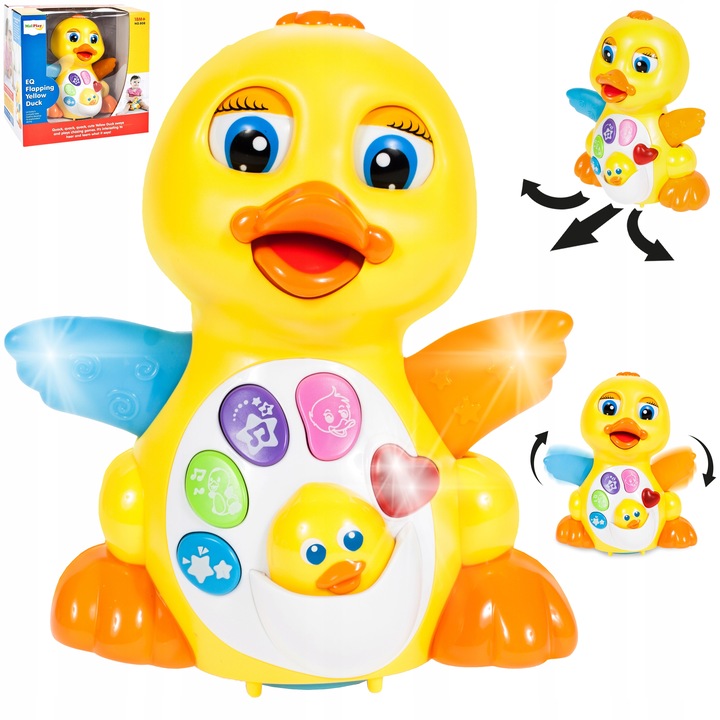 INTERAKTYWNA KACZUSZKA KACZKA GRA JEŹDZI MACHA SKRZYDEŁKAMI SERCE KWACZE