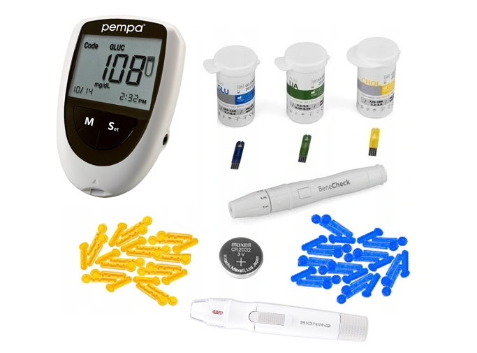 POMIAR 3W1 PEMPA CHOLESTEROL KWAS MOCZOWY GLUKOZA + GRATIS x2