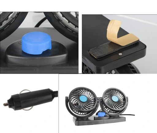 MOCNY WIATRAK WENTYLATOR SAMOCHODOWY PODWÓJNY 12V