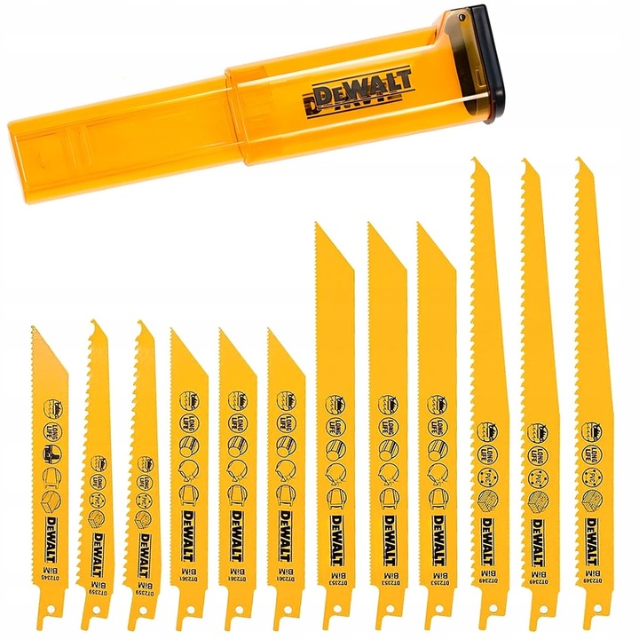 DeWALT ZESTAW 12 BRZESZCZOTÓW do PIŁY SZABLASTEJ drewno metal DT2445