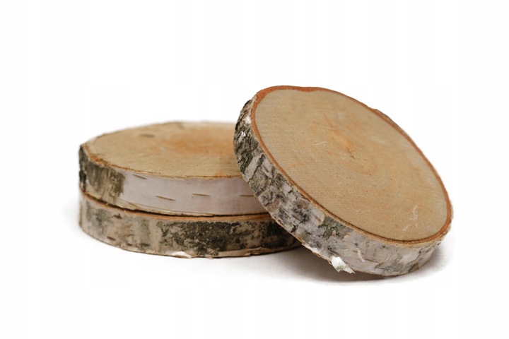 Plastry drewniane, plaster drewna, 3-9 cm - 1 kg wysuszone krążki brzozowe