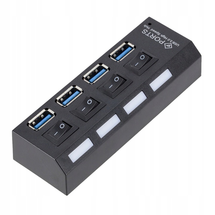 HUB USB ROZDZIELACZ 4 PORTÓW ROZGAŁĘŹNIK USB 3.0