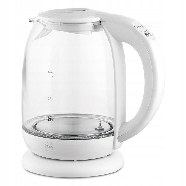 CZAJNIK ELEKTRYCZNY BEZPRZEWODOWY SZKLANY C510 2200W 1,7l BIAŁY