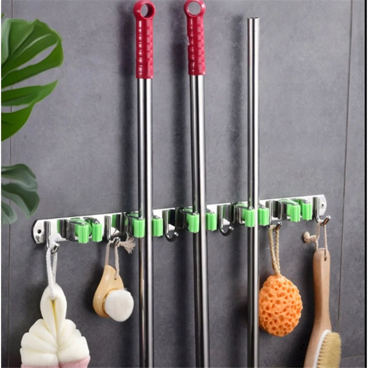 5X UCHWYT NA MOPA MIOTŁE WIESZAK NA MOP KIJ ŁOPATE LISTWA NA NARZĘDZIA