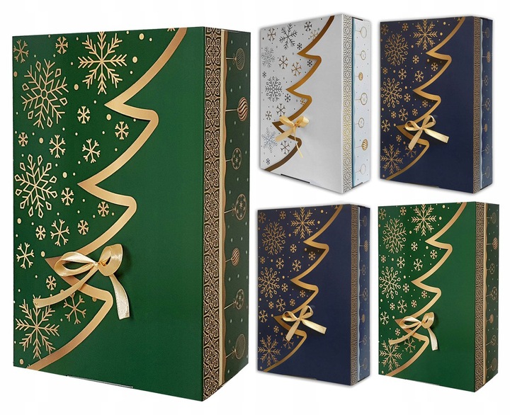 50 SZT - 1 SZT 15,77 ZŁ NETTO PUDEŁKO PREZENTOWE 35x25x10 CM CHOINKA 1605