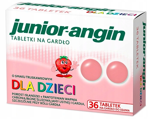 Junior-Angin dla dzieci na gardło 36 tabletek