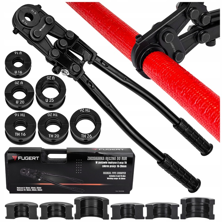 PRASKA ZACISKARKA DO RUR PEX 6 MATRYC TH 16/20/26 U 16/20/25 + WALIZKA