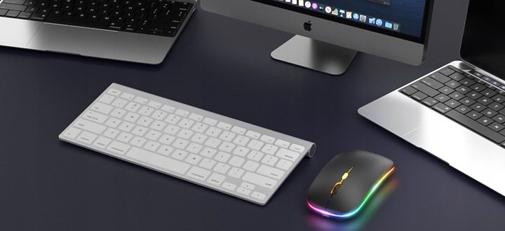 Cicha Mysz Myszka Bluetooth Bezprzewodowa Płaska Akumulatorowa Cichy Klik