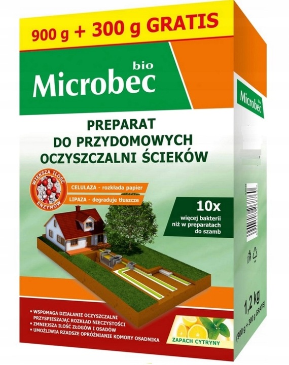 NOWY BIO MICROBEC BROS 10x MOCNIEJSZY BAKTERIE DO SZAMBA OCZYSZCZALNI