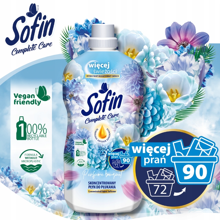SOFIN Płyn do Płukania Tkanin Ochrona Kolorów Zestaw MIX 1,8l x5 (450