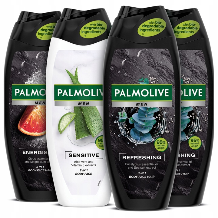 PALMOLIVE MEN żel pod prysznic męski 3w1 4x500 ml