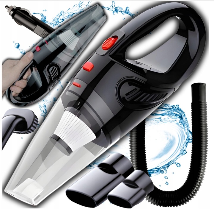 Mocny Odkurzacz Samochodowy Ręczny 120W Mocny Filtr Bezworkowy + Kabel