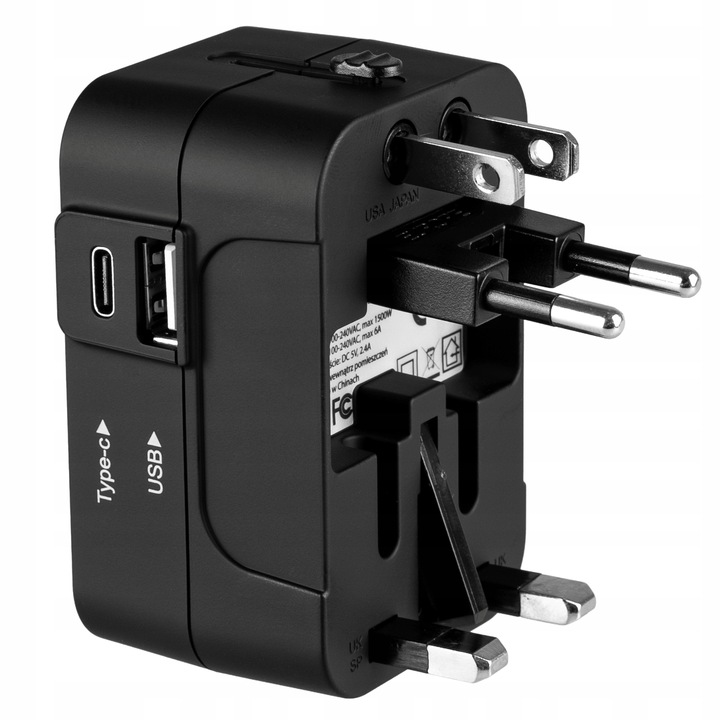 PRZEJŚCIÓWKA ADAPTER PODRÓŻNY CAŁY ŚWIAT GNIAZDKA UK USA EU ŁADOWARKA