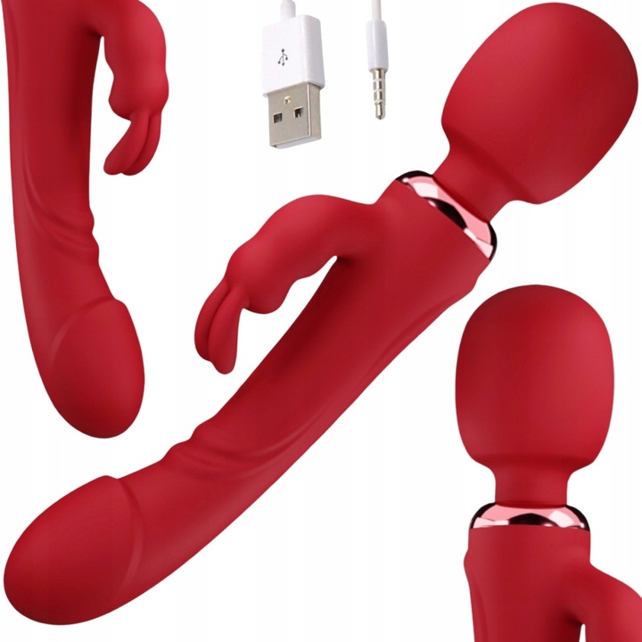 WIBRATOR KRÓLICZEK 3W1 PUNKTU G MASAŻER DWUSTRONNY 2500 DRGAŃ NA MINUTĘ