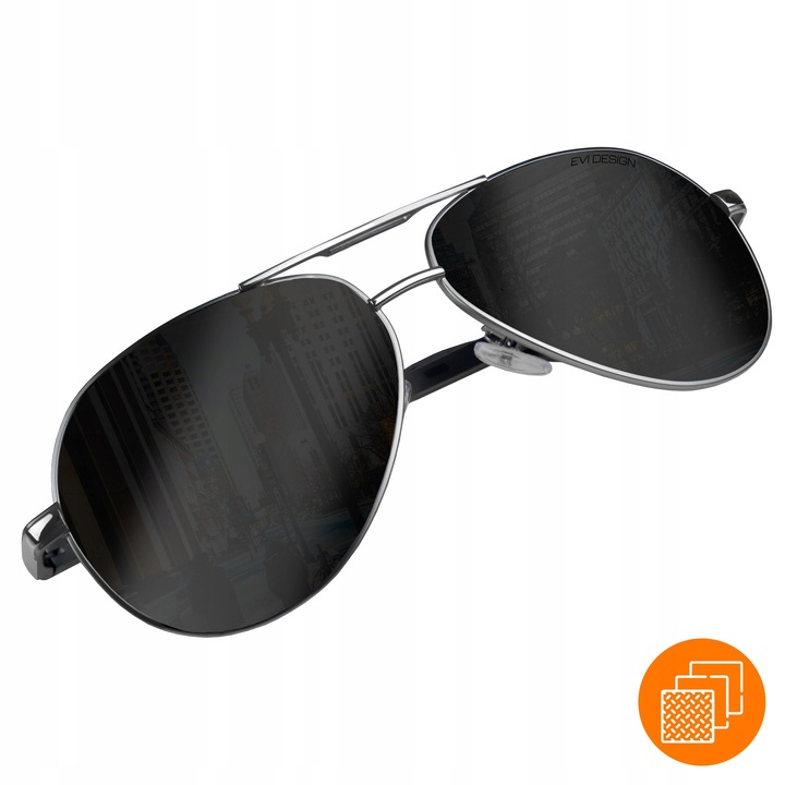 OKULARY PRZECIWSŁONECZNE męskie AVIATOR POLARYZACYJNE PILOTKI UV400 +