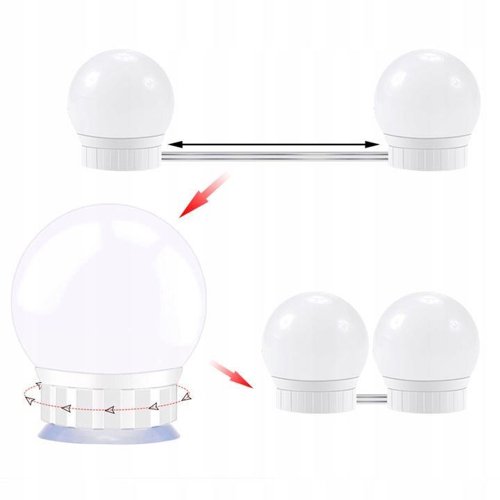 10x ŚWIATEŁKA LAMPKI LED NA LUSTRO TOALETKI 10 Poziomów Jasności 4,5M