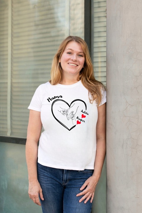 KOSZULKA DZIEŃ MAMY PREZENT DZIEŃ MATKI PERSONALIZOWANY Z IMIONAMI DZIECI M