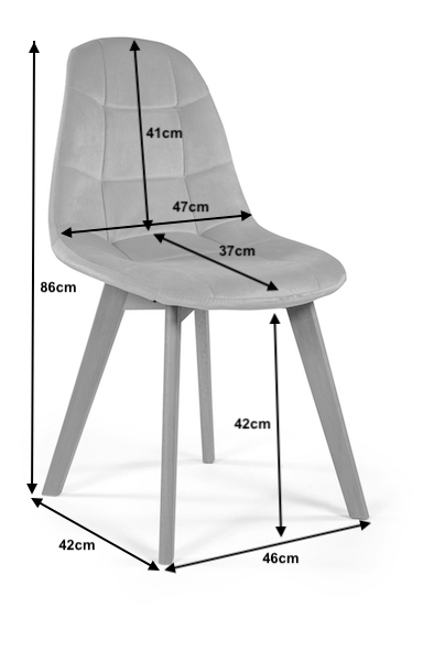 KRZESŁO TAPICEROWANE SKANDYNAWSKIE WELUR VEGAS