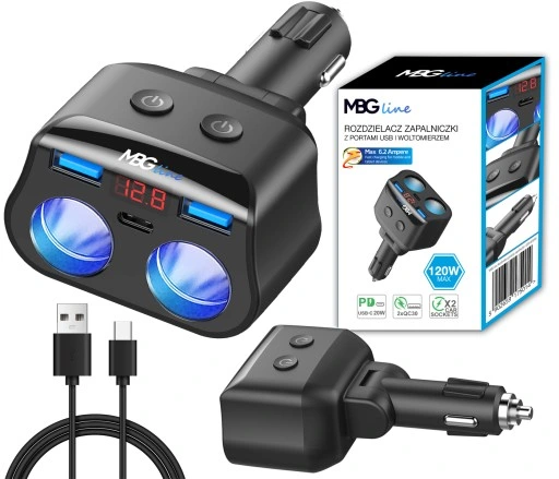 ROZDZIELACZ GNIAZDA ZAPALNICZKI 12-24V 3xUSB QC PD