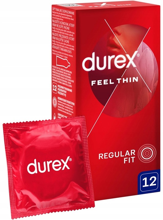 DUREX Feel Thin Classic Ultra Cienkie Prezerwatywy 12 sztuk Dopasowane