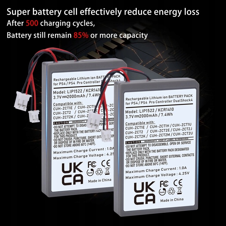 Akumulator Bateria LIP-1522 LIP1522 KCR-1410 do Pada PS4 DUALSHOCK 4