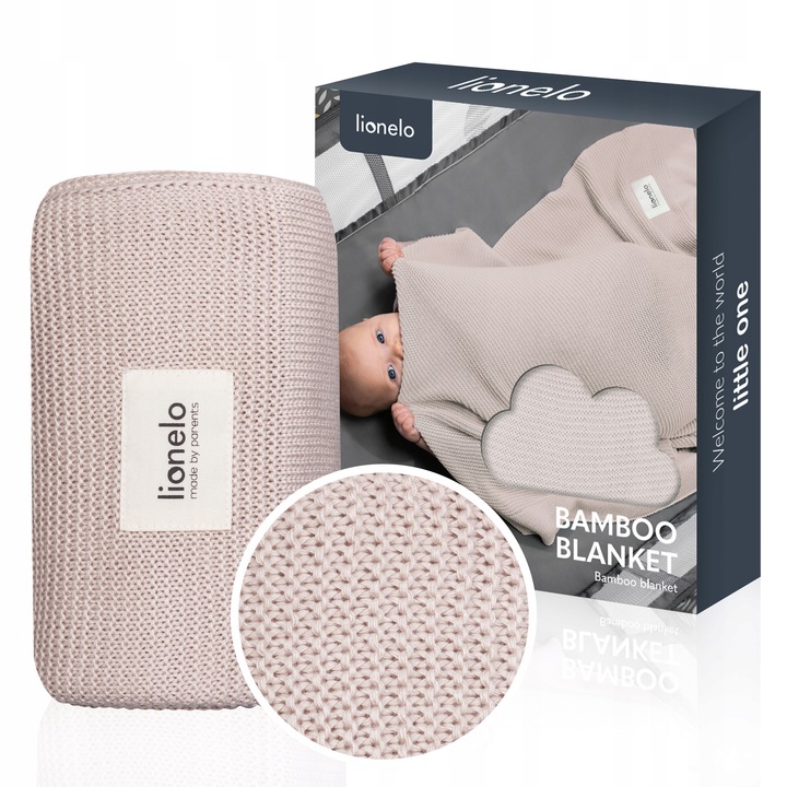Kocyk bambusowy otulacz dla dzieci 75x100cm PIERWSZY PREZENT Lionelo Bamboo