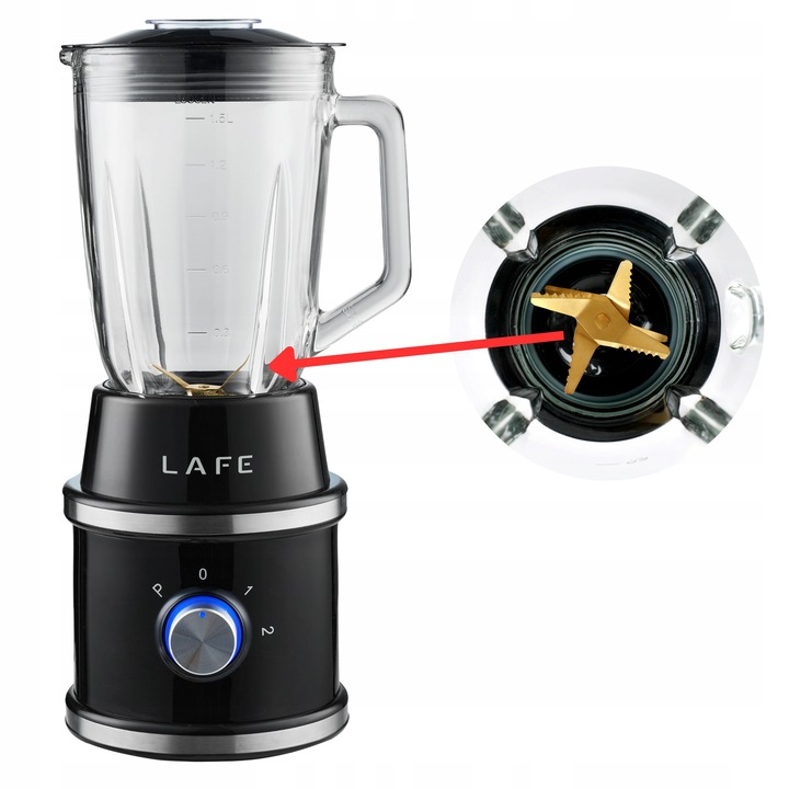 Blender Kielichowy Szklany do koktajli mikser Mocny1300W 1,5L Kruszy Lód