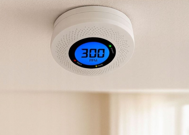 CZUJNIK CZADU DETEKTOR TLENKU WĘGLA CO BEZPRZEWODOWY EKRAN LCD