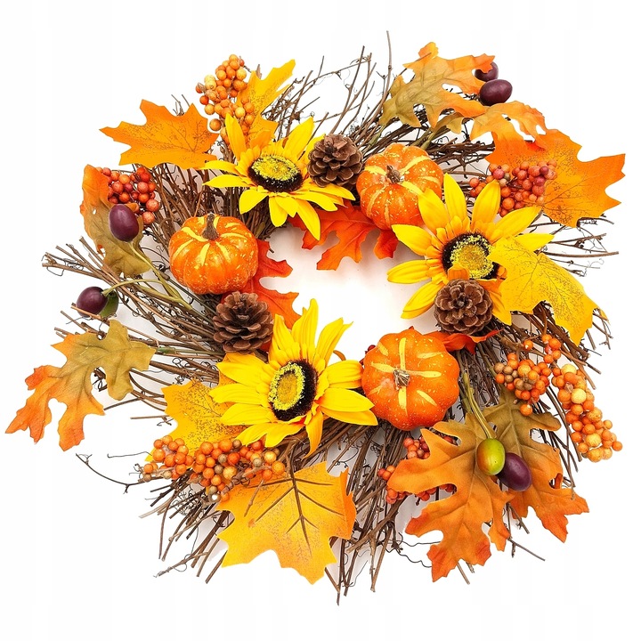WIANEK JESIENNY STROIK NA DRZWI GIRLANDA DEKORACJA JESIENNA 40 cm