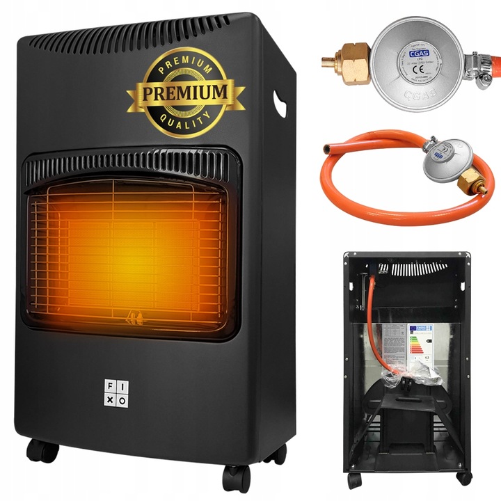 Piecyk gazowy na butle gaz grzejnik FIXO ZESTAW 4,2kW piec reduktor wąż LPG