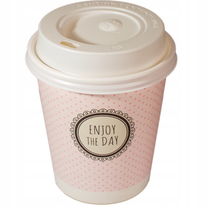 Kubki papierowe do kawy 300 ml SUP Pastele + wieczka – zestaw 100