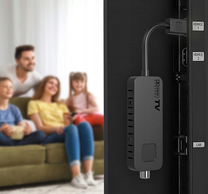 DEKODER TUNER TV HD DVB-T2 i DVB-C HEVC H.265 MINI STICK NAGRYWANIE PVR