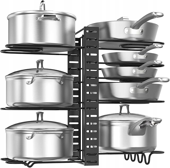 Stojak na Garnki i Pokrywki Kuchenny Organizer Regał Metalowy