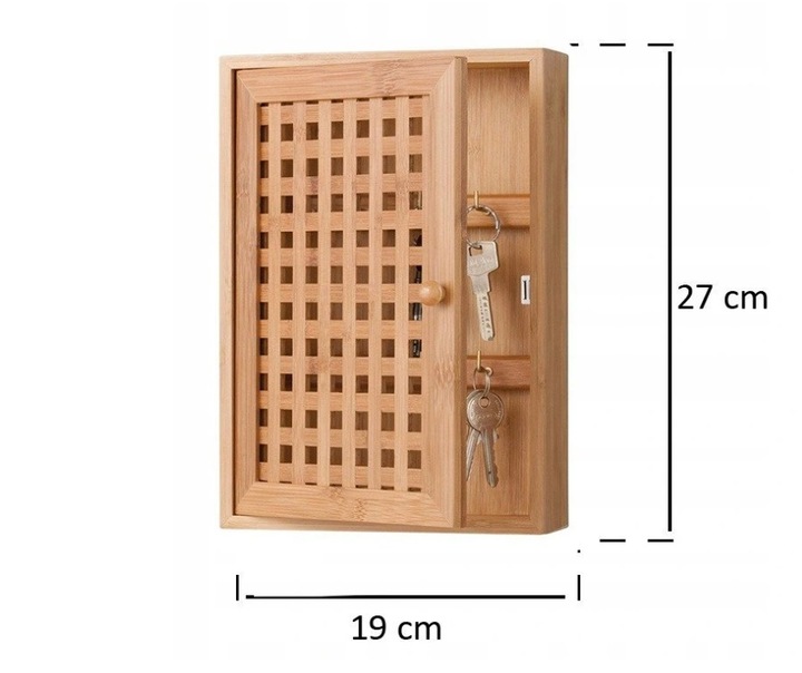 szafka na klucze wieszak półka skrzynka ZELLER bambus