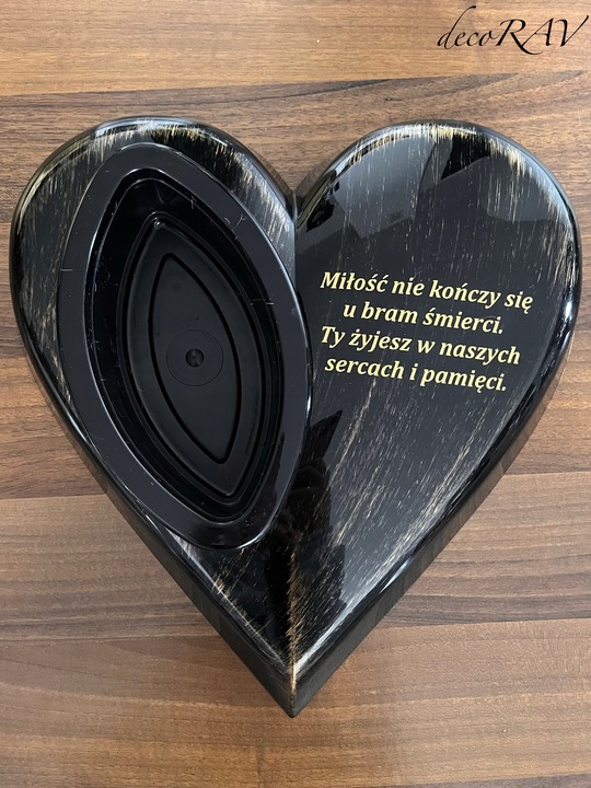 SERCE na Grób z Napisem RÓŻNE KOLORY Podstawa na Stroik Wzór