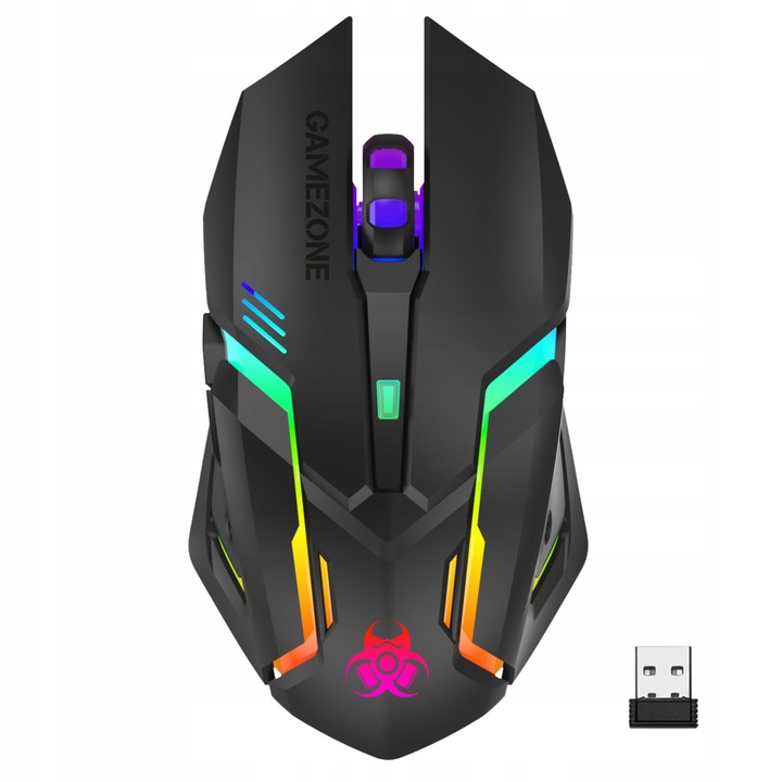 MYSZKA GAMINGOWA MYSZ DLA GRACZY BEZPRZEWODOWA KOMPUTEROWA LED RGB 3200 DPI