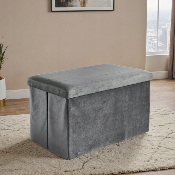 PUFA WELUROWA OTWIERANA SKŁADANA SKRZYNIA POJEMNIK ZE SCHOWKIEM LOFT