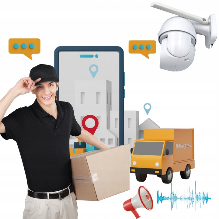 Zewnętrzna Kamera WIFI Obrotowa 1080p POLSKA APLIKACJA ŚLEDZENIE FULL HD SD