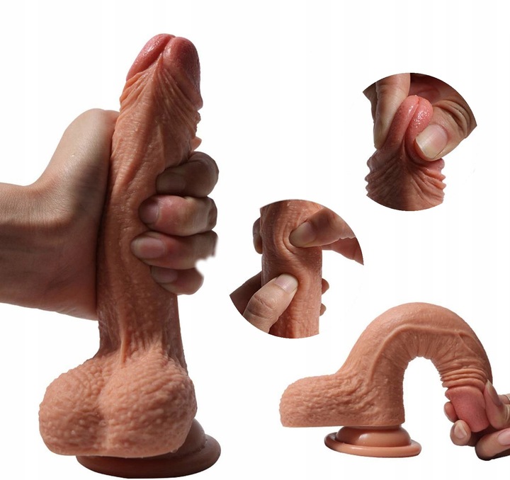 ULTRA REALISTYCZNE DILDO SILIKONOWY PENIS, DUAL LAYER, DWUWARSTWOWY