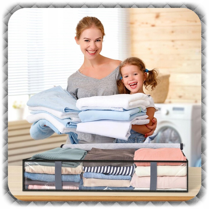 2x ORGANIZER NA POŚCIEL KOŁDRĘ POKROWIEC POJEMNIK Ubrania Pod Łóżko