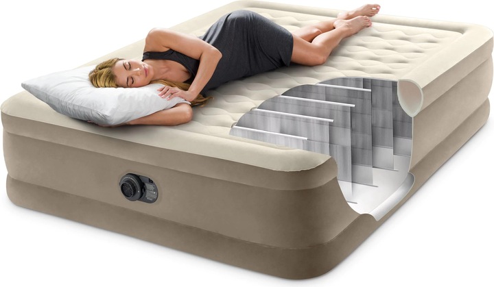 Łóżko Intex 64428 ND Dmuchany Materac 152x203x46cm Wbudowana Pompka