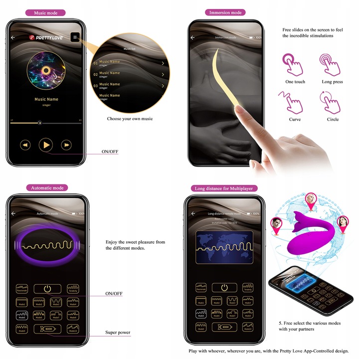 MASAŻER ŁECHTACZKI dla par i WIBRATOR DAMSKI Z APLIKACJĄ zdalnie STEROWANY