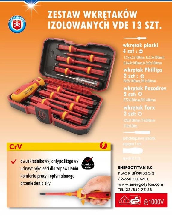 Zestaw wkrętaków izolowanych WKRĘTAKI IZOLOWANE w walizce 14 sztuk /