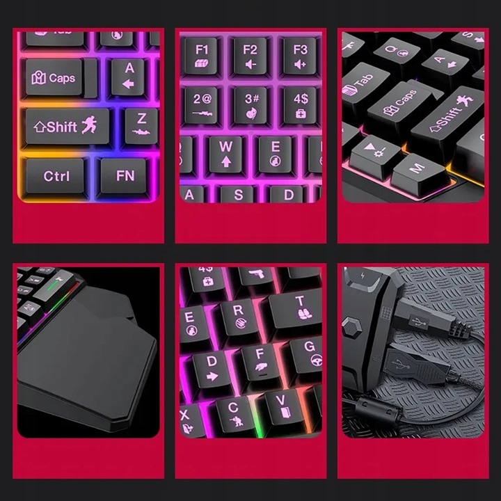 KLAWIATURA DLA GRACZY NA RĘKĘ GAMINGOWA LED KEYPAD