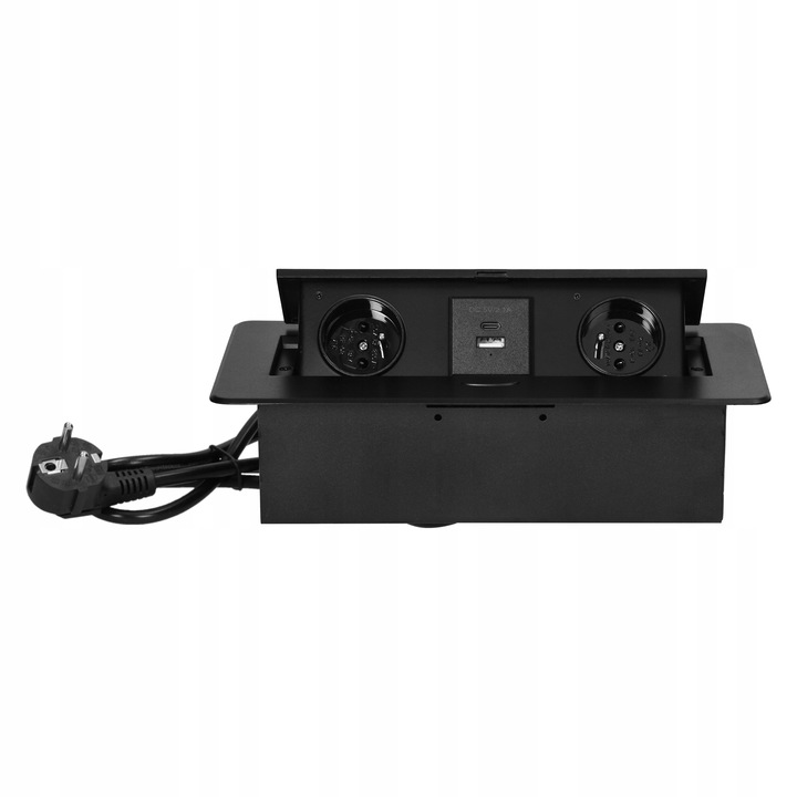 Gniazdo wpuszczane chowane w blat nablatowe USB USB-C STALOWE
