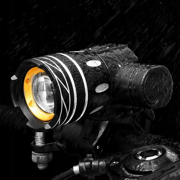 Lampa Rowerowa Przednia + Tylna na Kierownicę Akumulatorowa USB Latarka LED