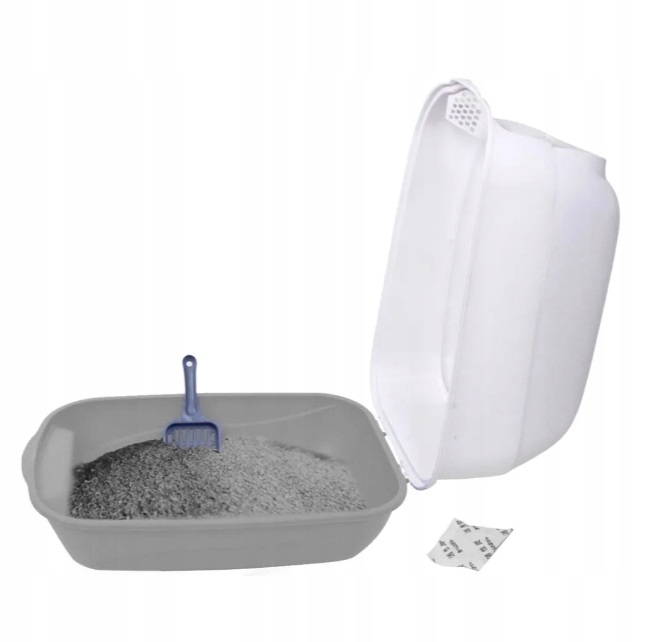 Kuweta dla kota z pochłaniaczem zamykana z łopatką Zestaw otwarta