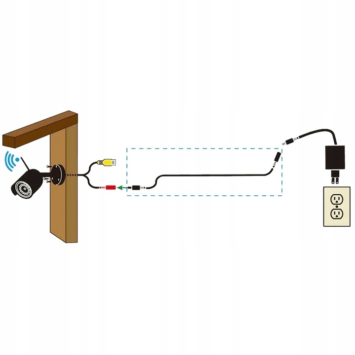 PRZEDŁUŻACZ ZASILANIA KABEL ZASILAJĄCY DO KAMER I LAMP PRZEWÓD DC 10M
