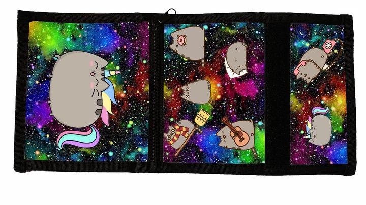 Portfel na Rzep GALAKTYKA z KOTKIEM PUSZIN Materiałowy młodzież Dziecięcy