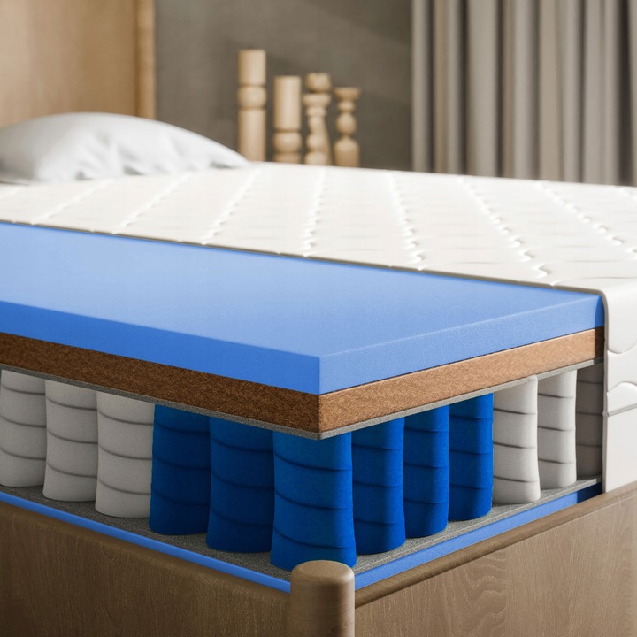 Materac kieszeniowy 160x200 Prestige Kokos Twardy 26cm z pokrowcem H4